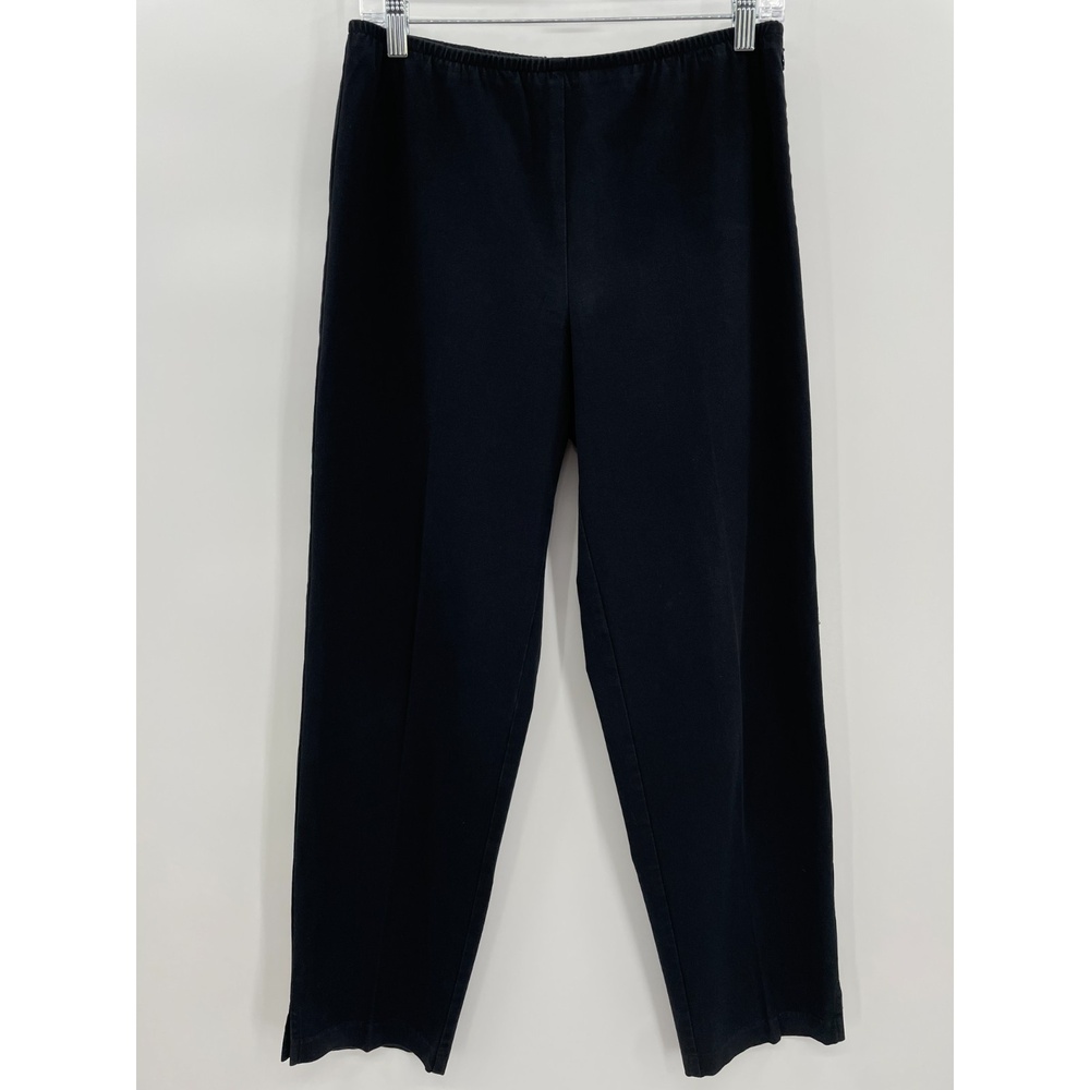 EILEEN FISHER Black Side Zip Pocketless Trouser Pants Size S